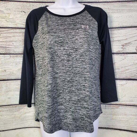 Under Armour Women’s Black Heathered Long Sleeve Active Top Size L - Picture 1 of 8